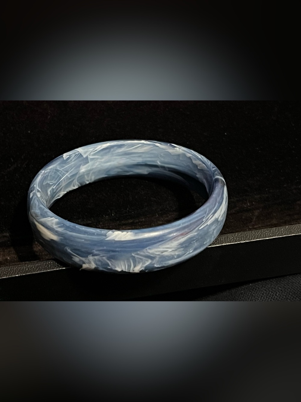 Blue Marble Resin Bangle Bracelet - Women Jewelry